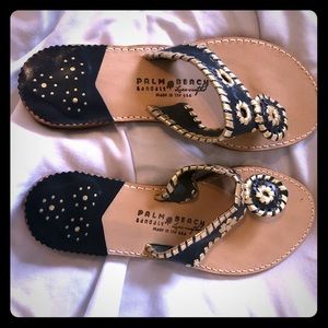 Palm Beach sandals - Navy and Gold